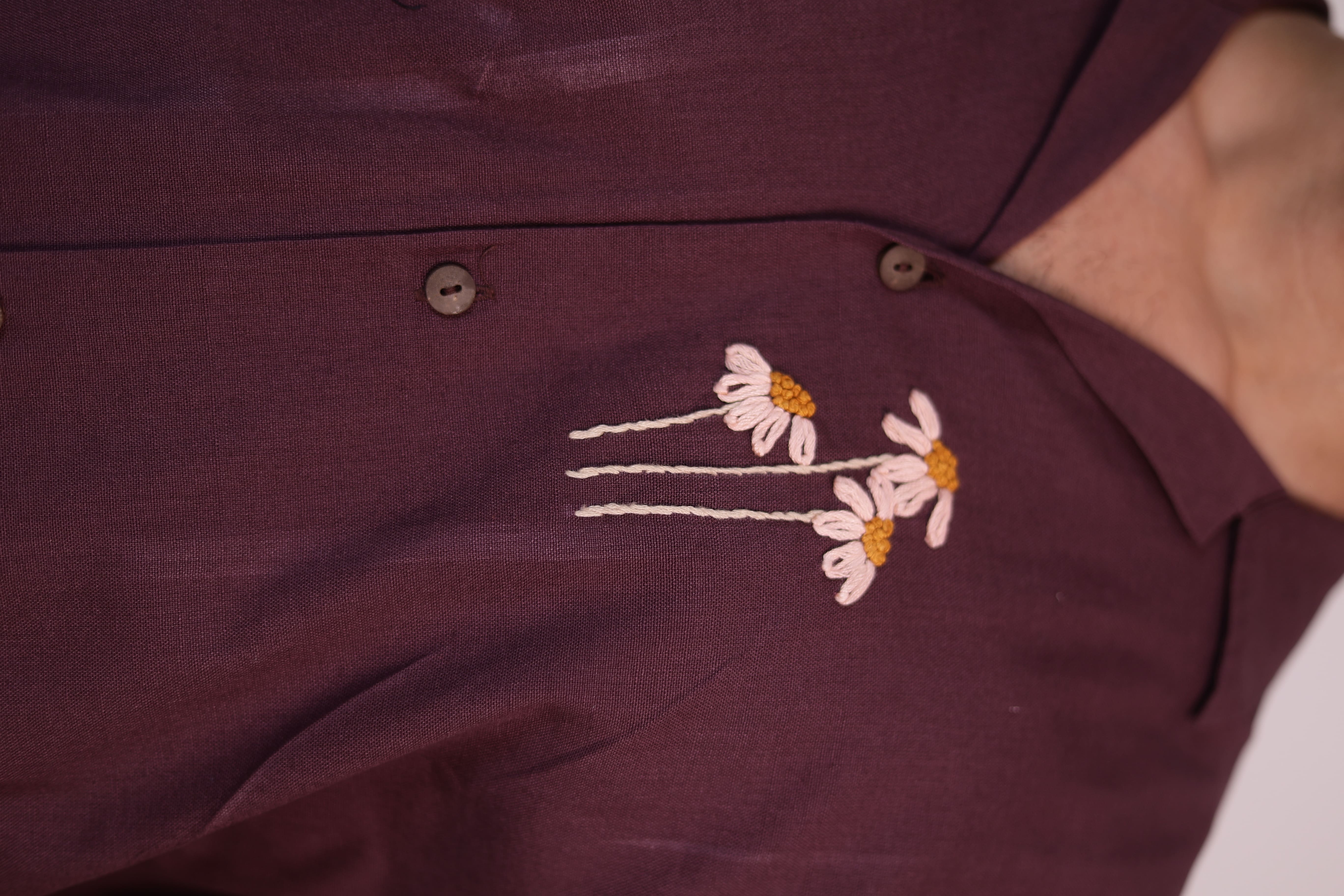  Coffee Brown Floral Shirt view 1