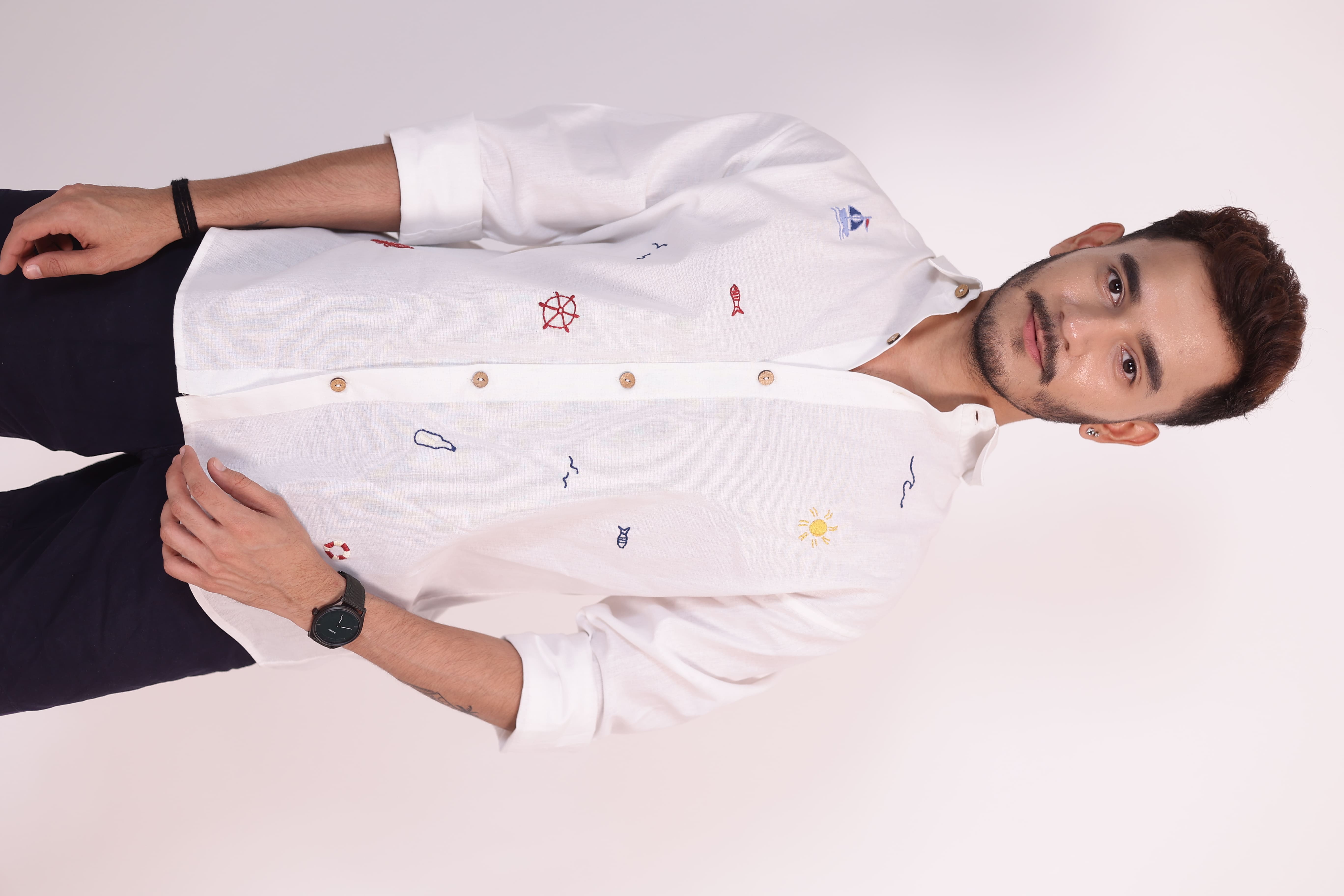 Costal King Hand Embroidered Shirt view 4
