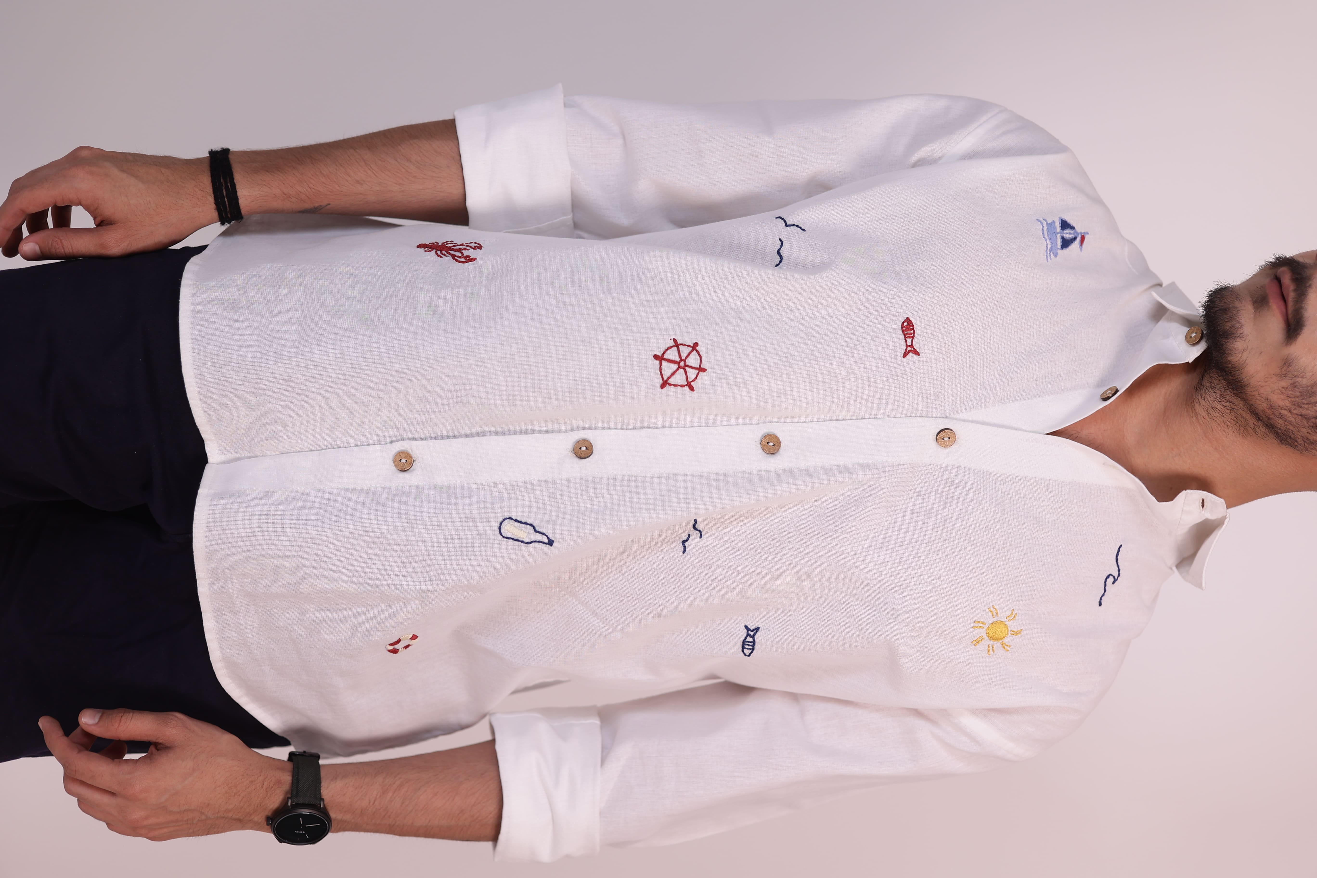 Costal King Hand Embroidered Shirt view 7
