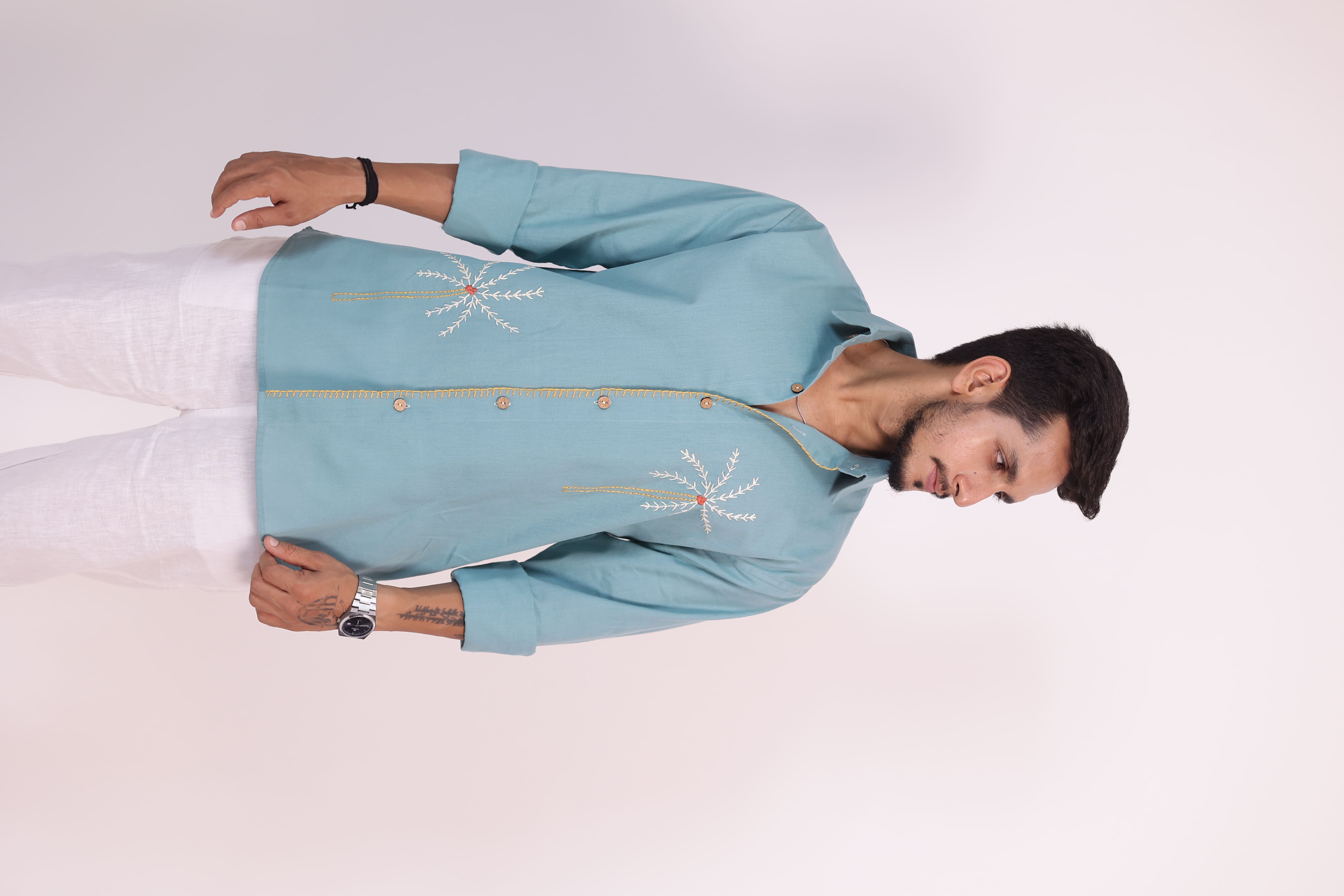 Deep Sea Coco Hand Embroidered Shirt view 2