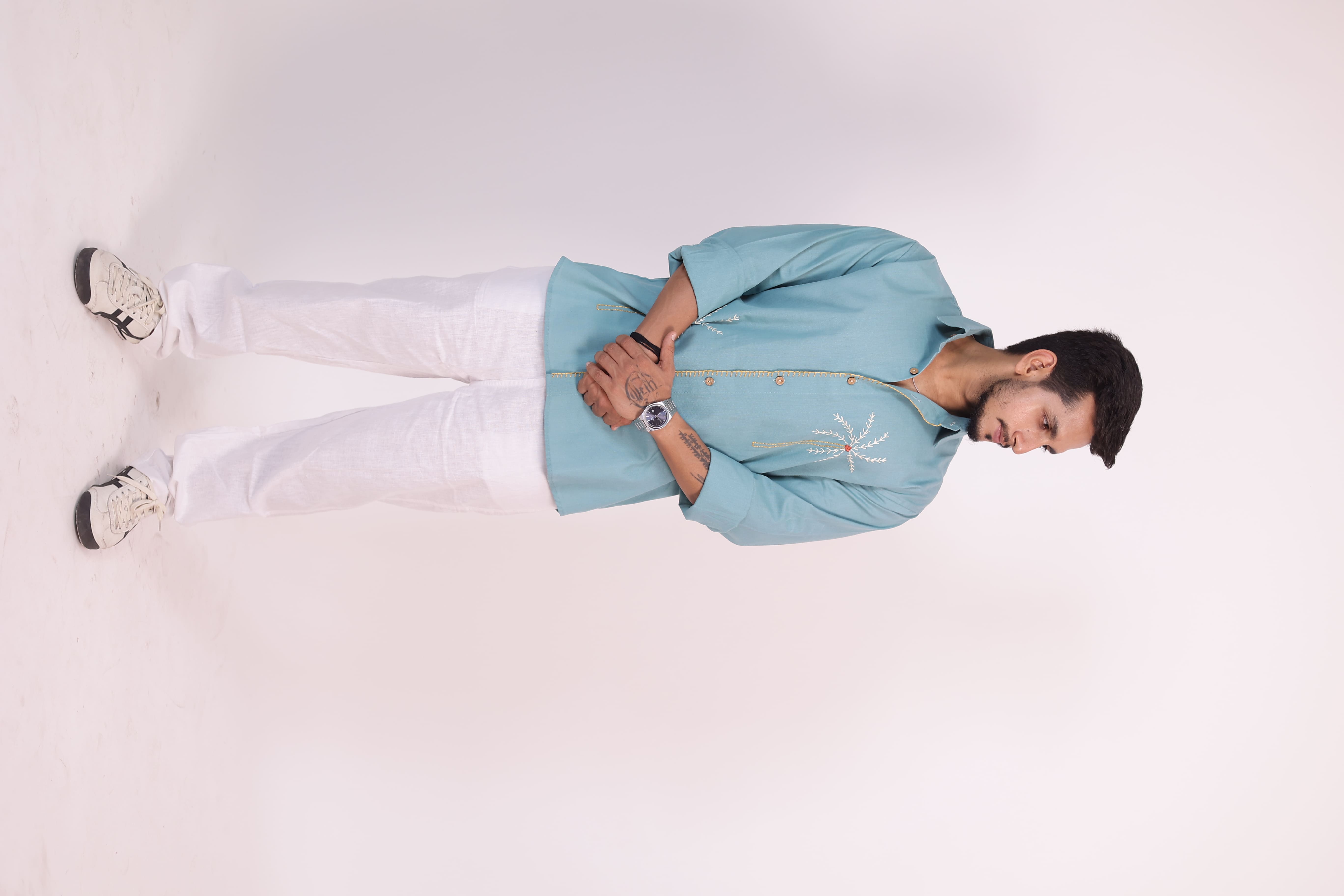 Deep Sea Coco Hand Embroidered Shirt view 3