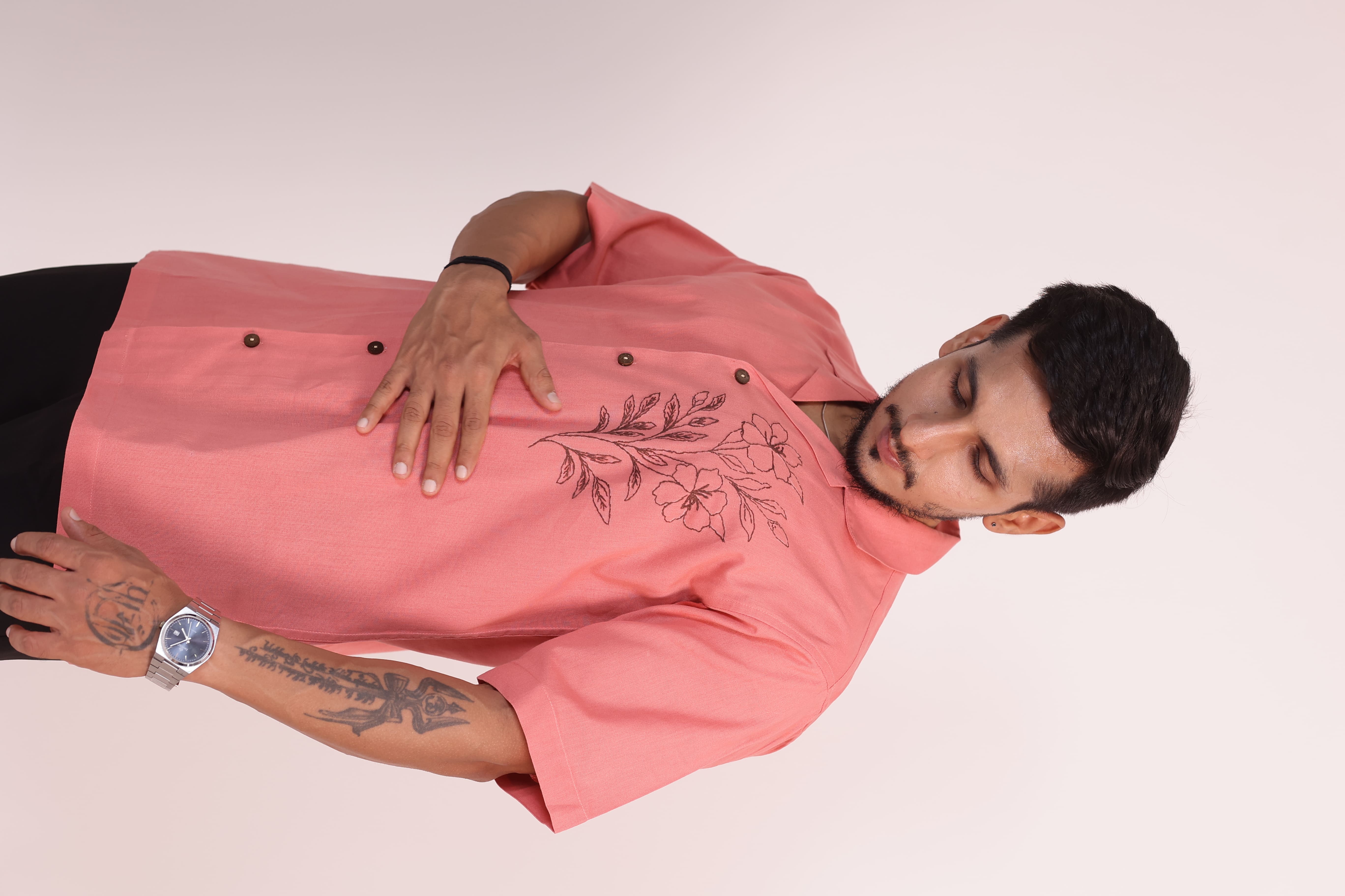  Floral Embroidered Sketch Shirt view 3