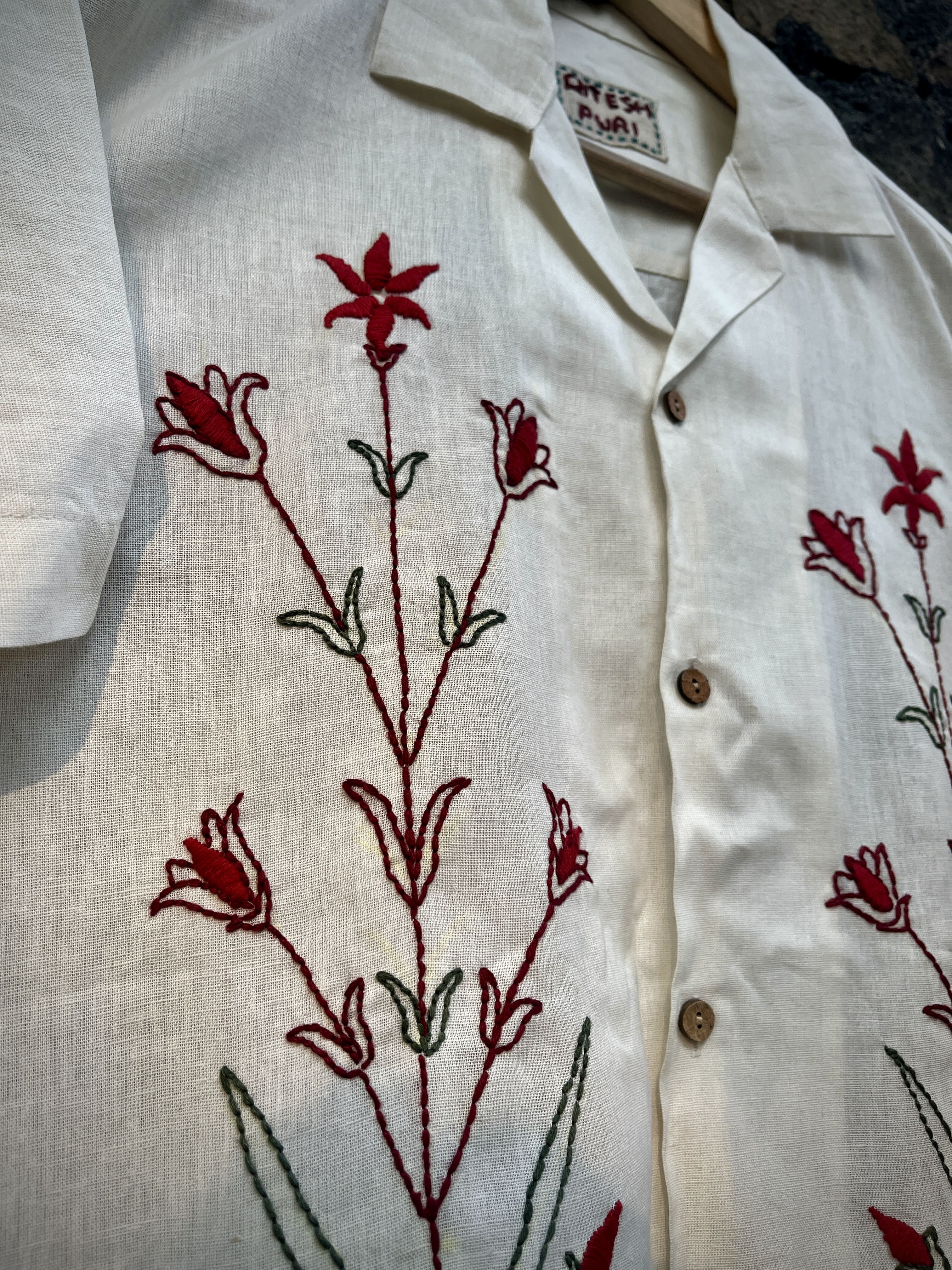 Hand Embroidered Floral Shirt view 5