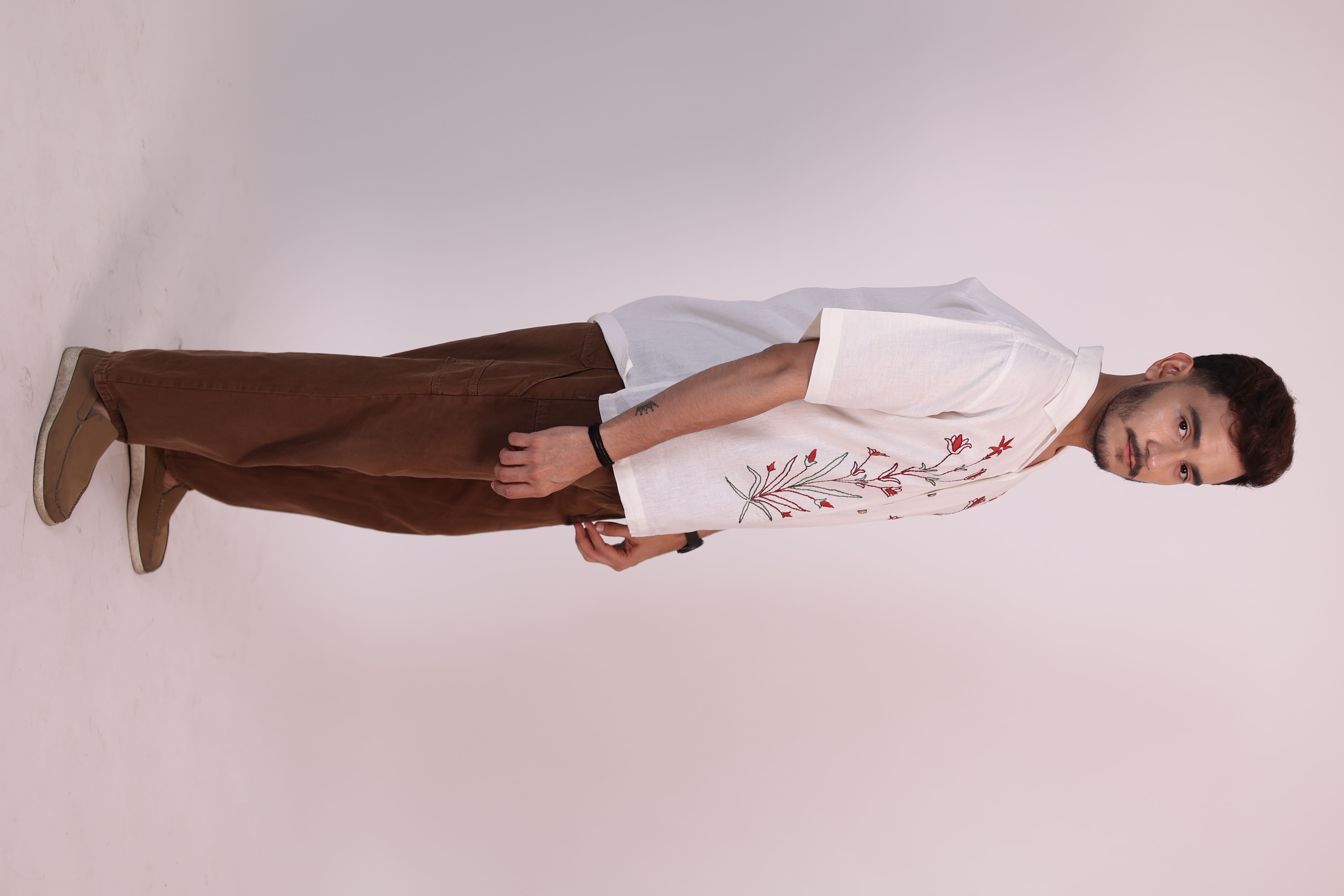 Hand Embroidered Floral Shirt view 7