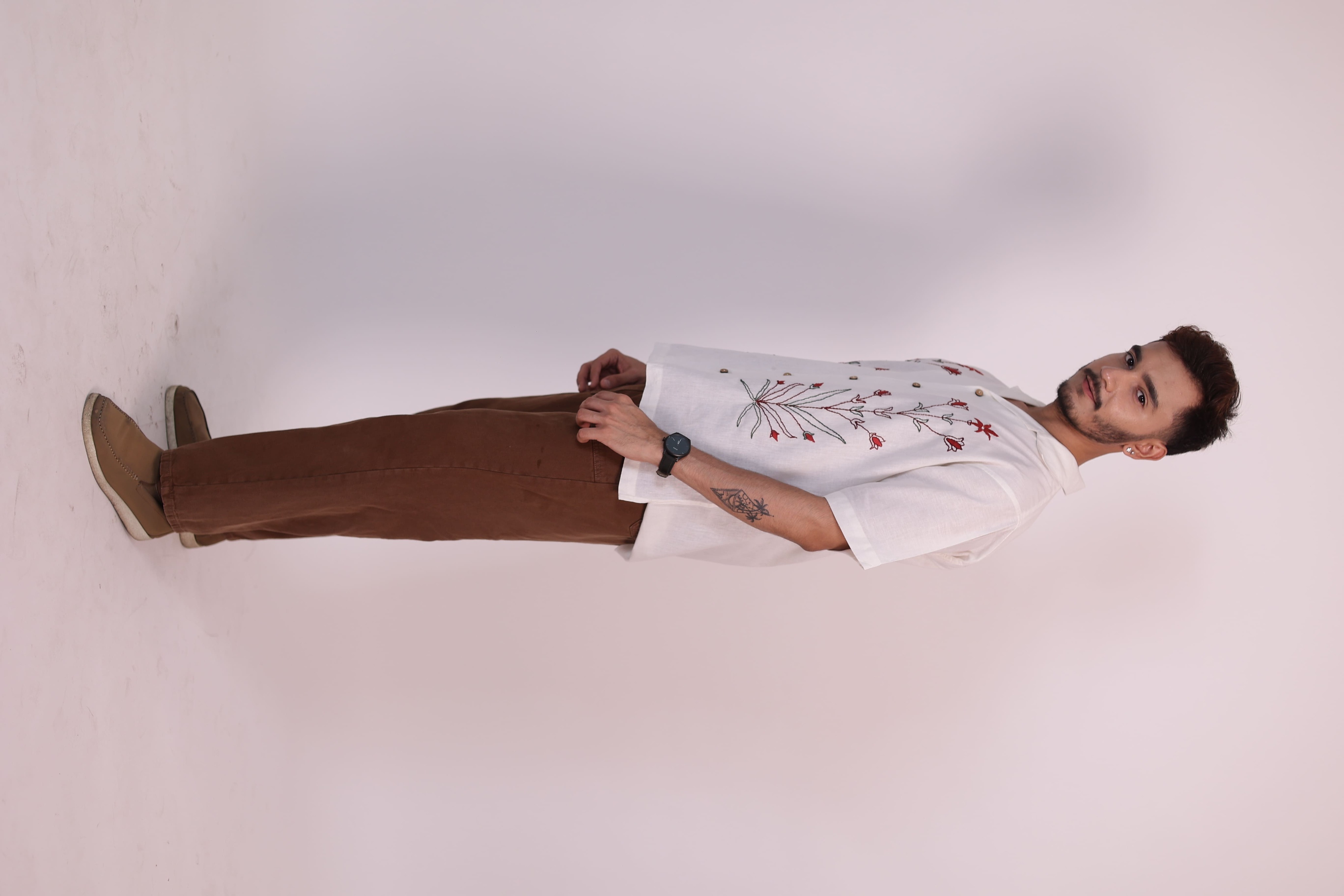 Hand Embroidered Floral Shirt view 8