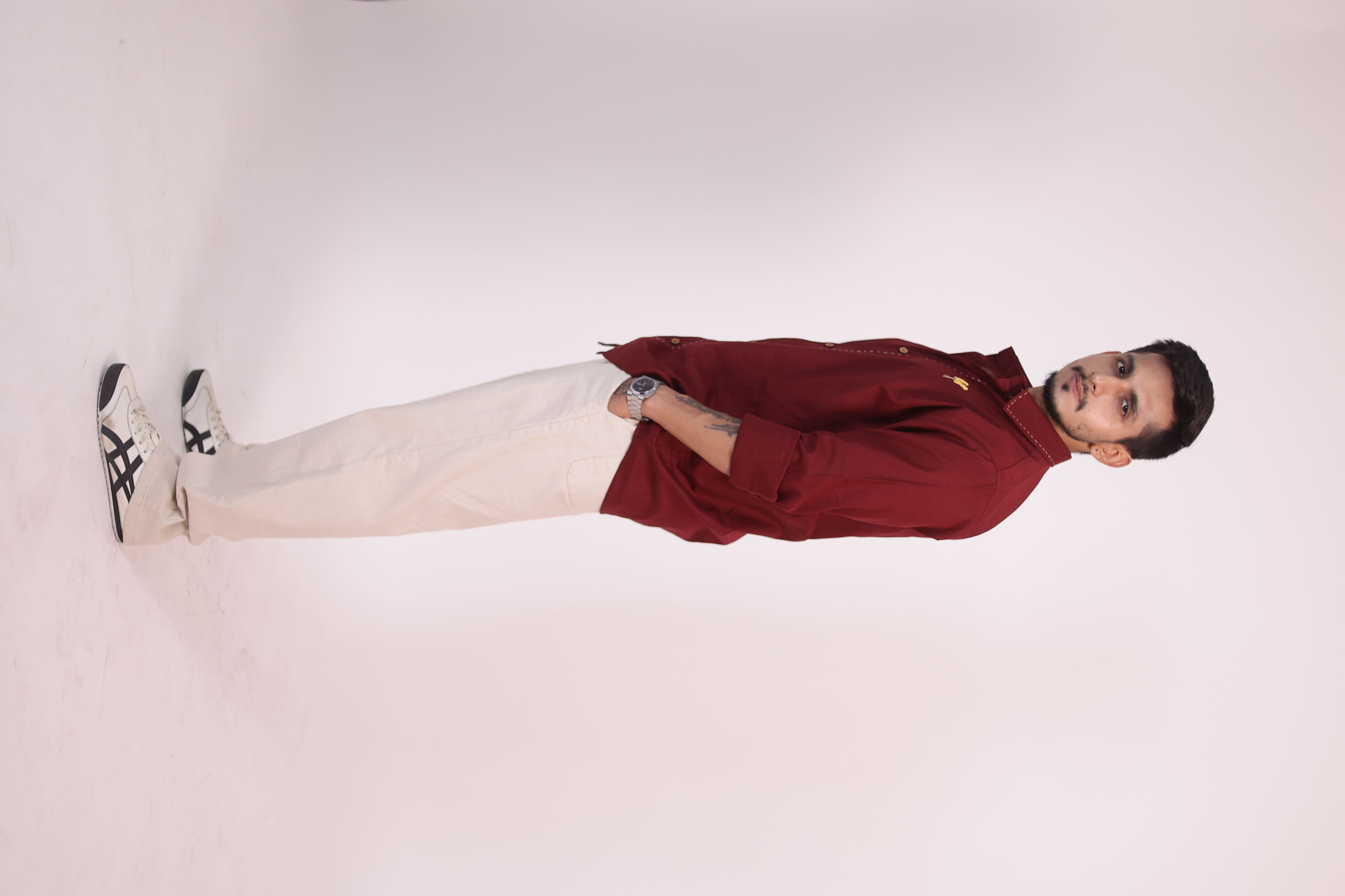 Maroon Handcrafted Shirt view 3