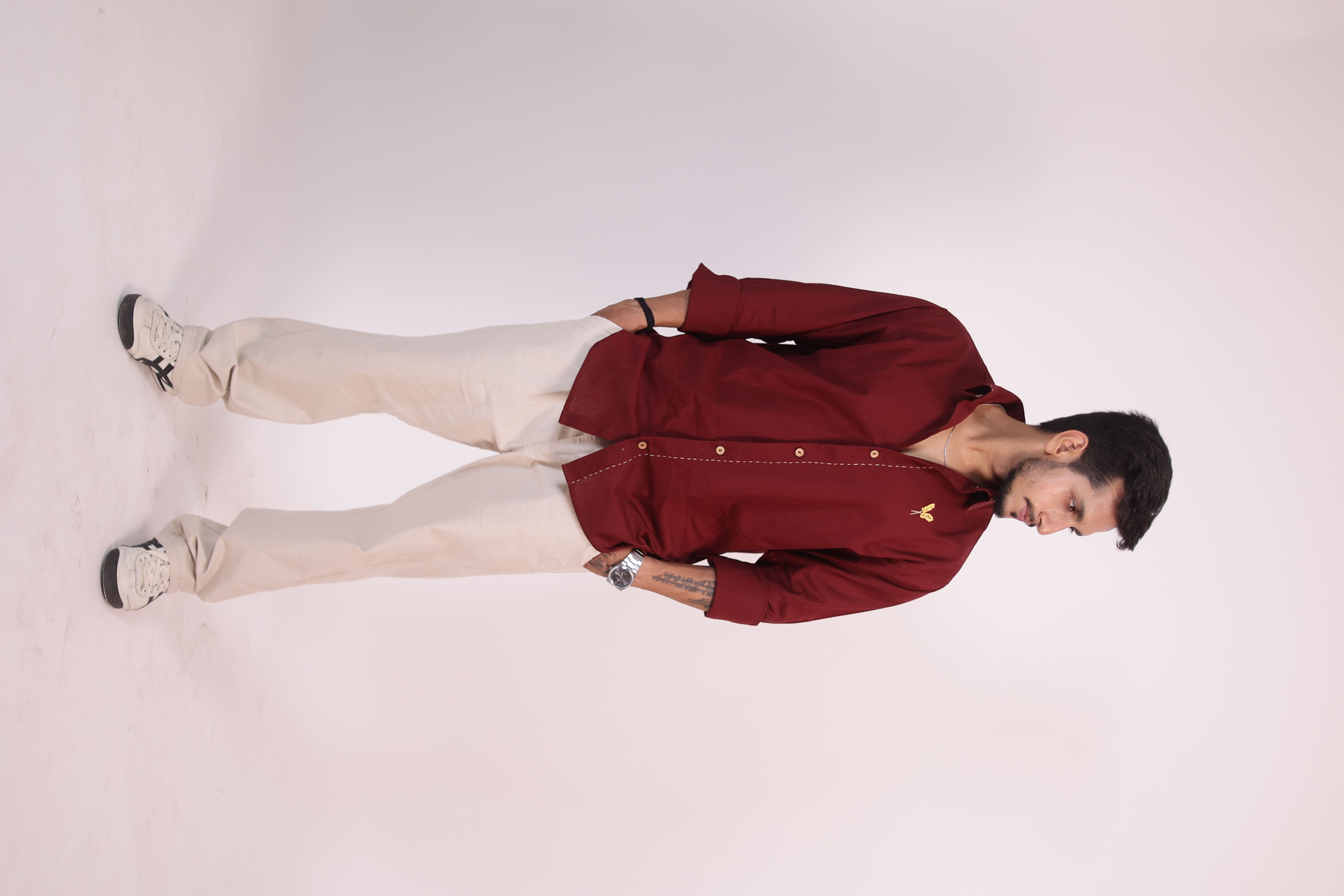 Maroon Handcrafted Shirt view 5