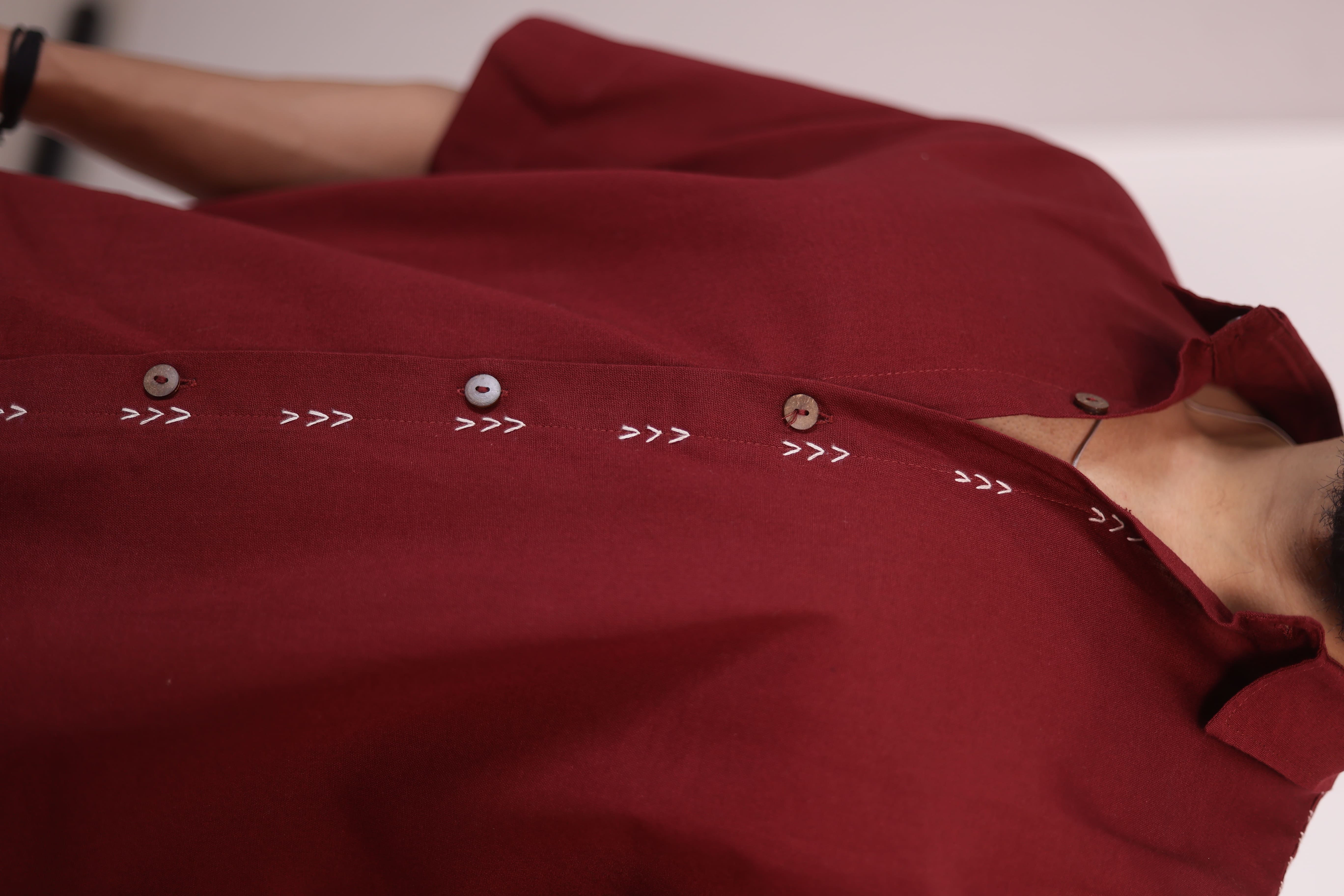 Maroon Handcrafted Arro Shirt view 1