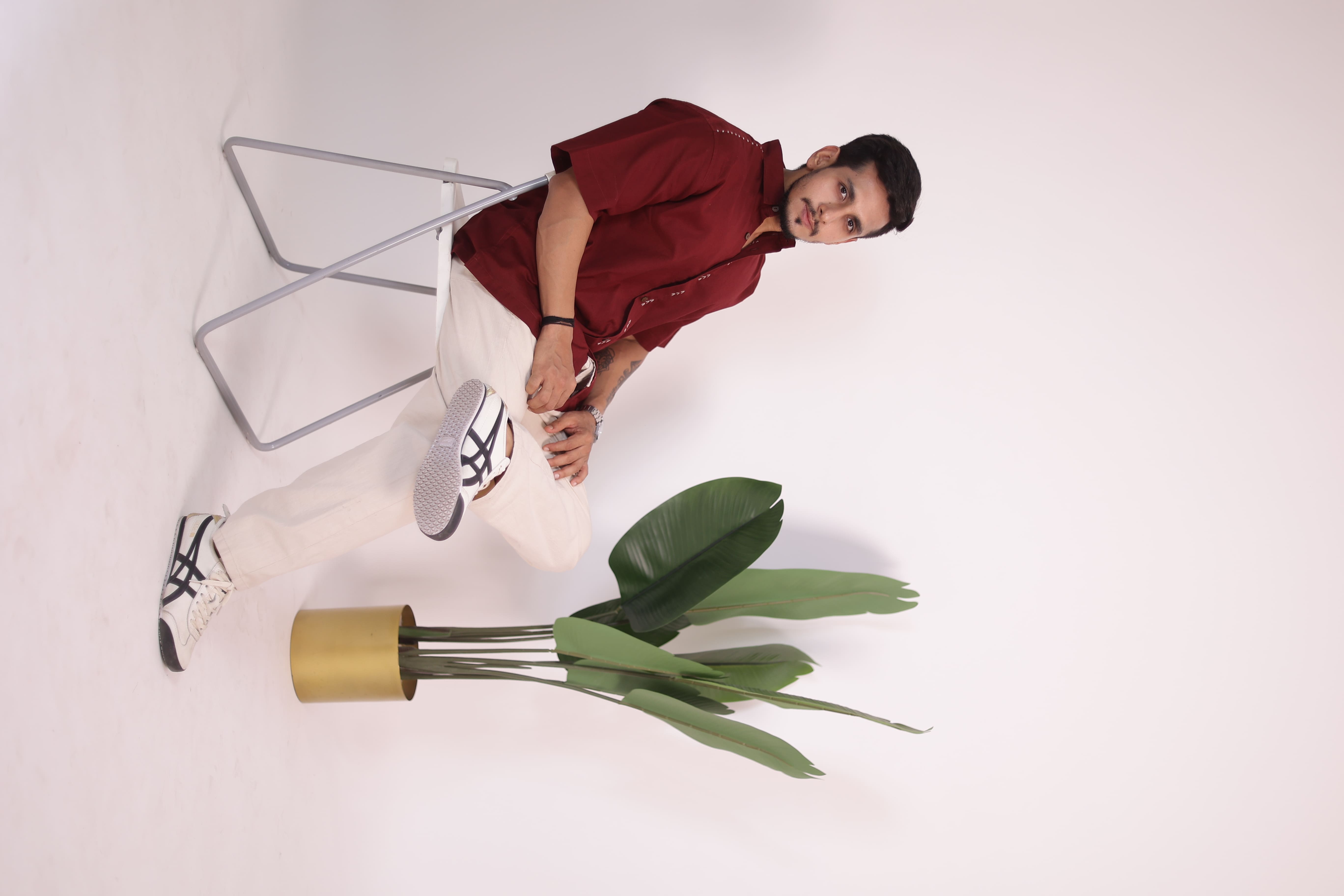Maroon Handcrafted Arro Shirt view 2