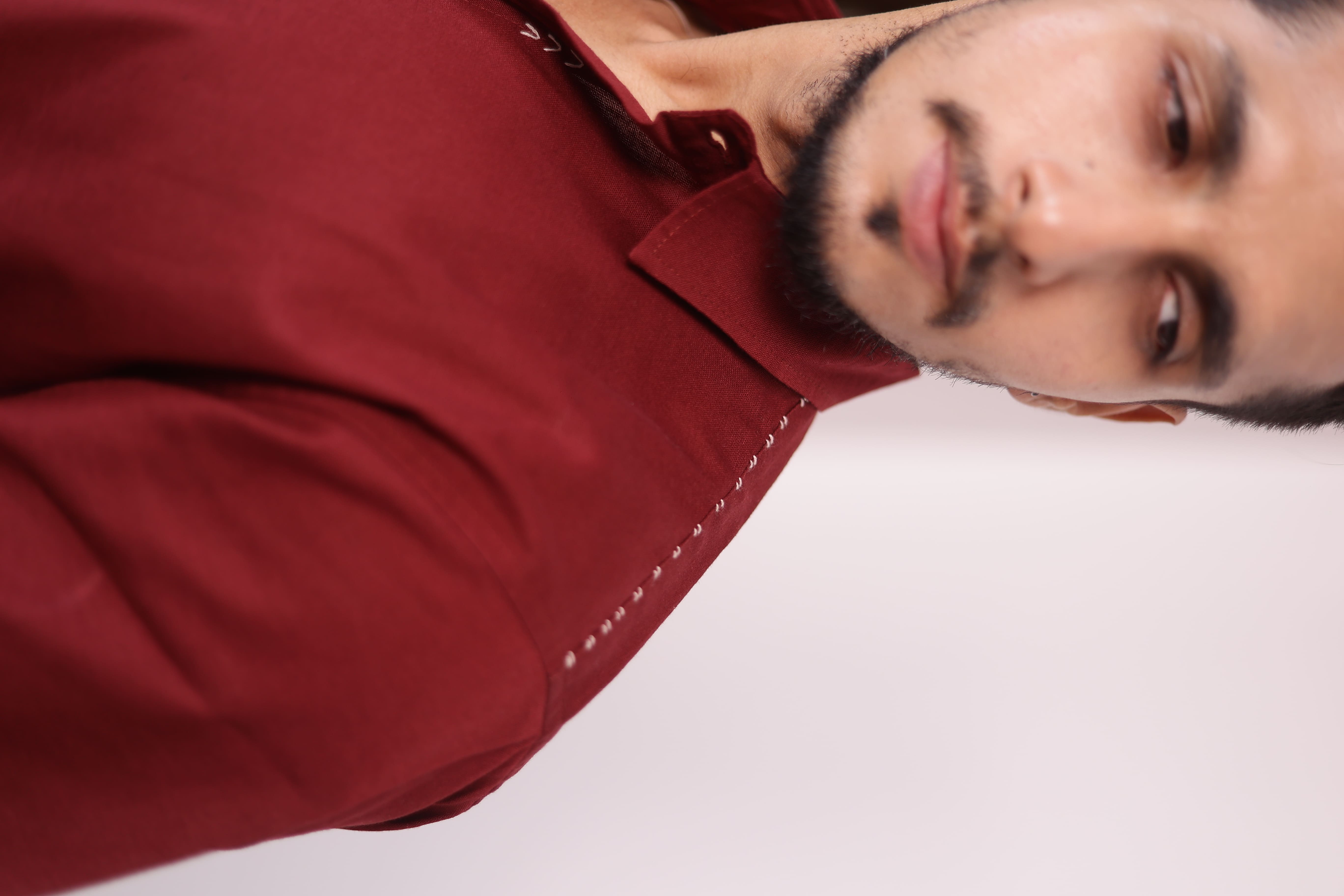 Maroon Handcrafted Arro Shirt view 5