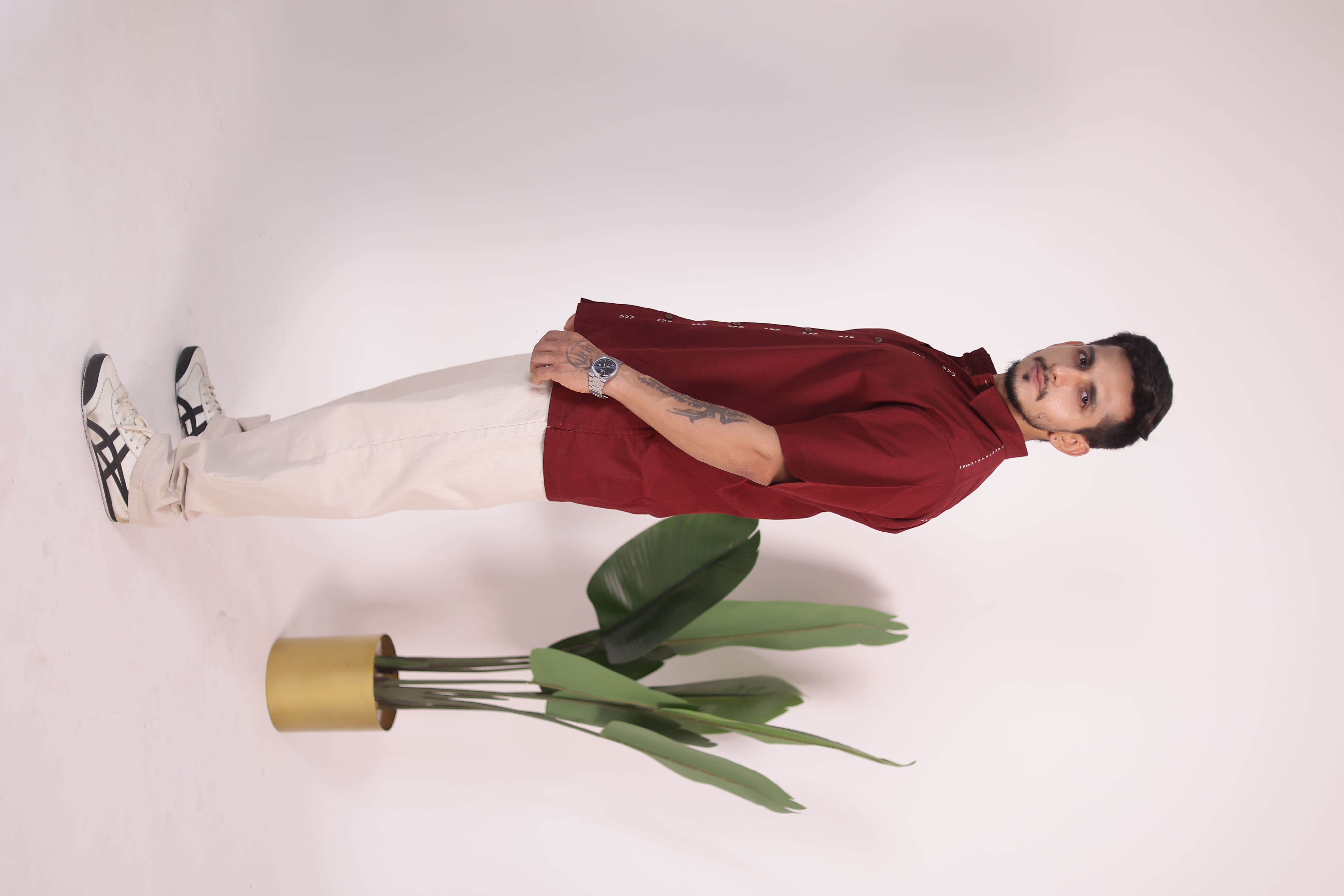 Maroon Handcrafted Arro Shirt view 7