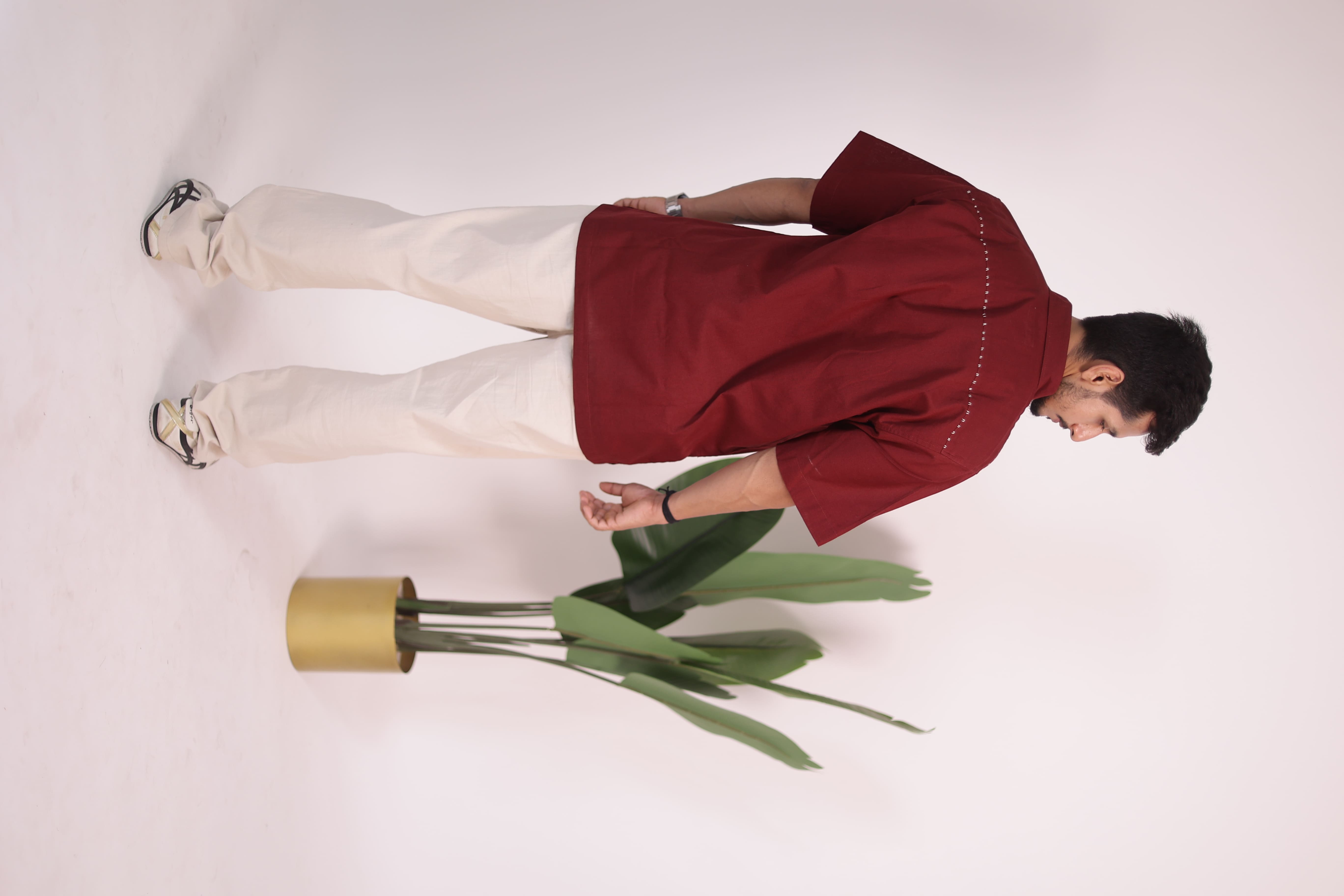 Maroon Handcrafted Arro Shirt view 8