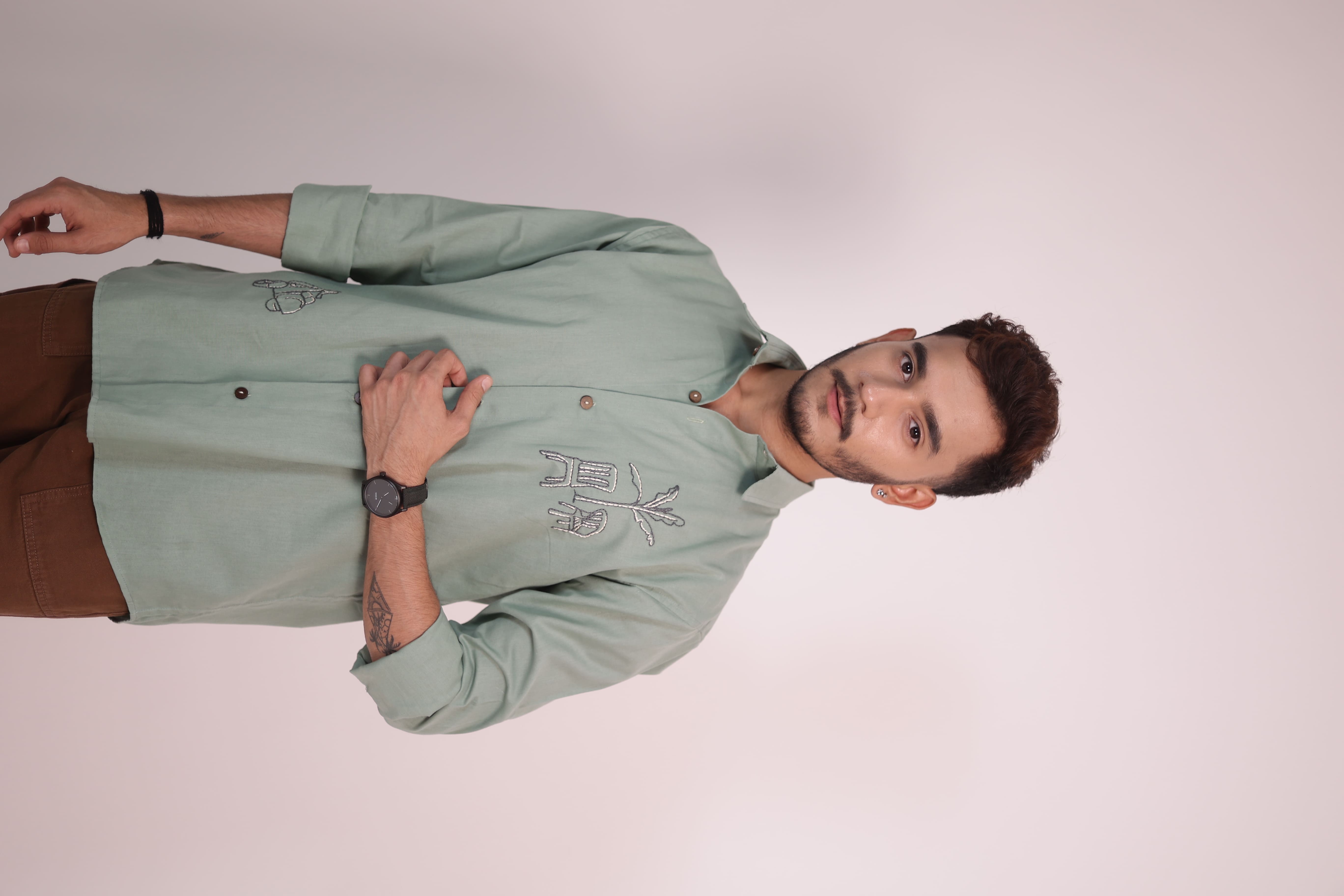 Matcha Green Artistic Shirt view 2