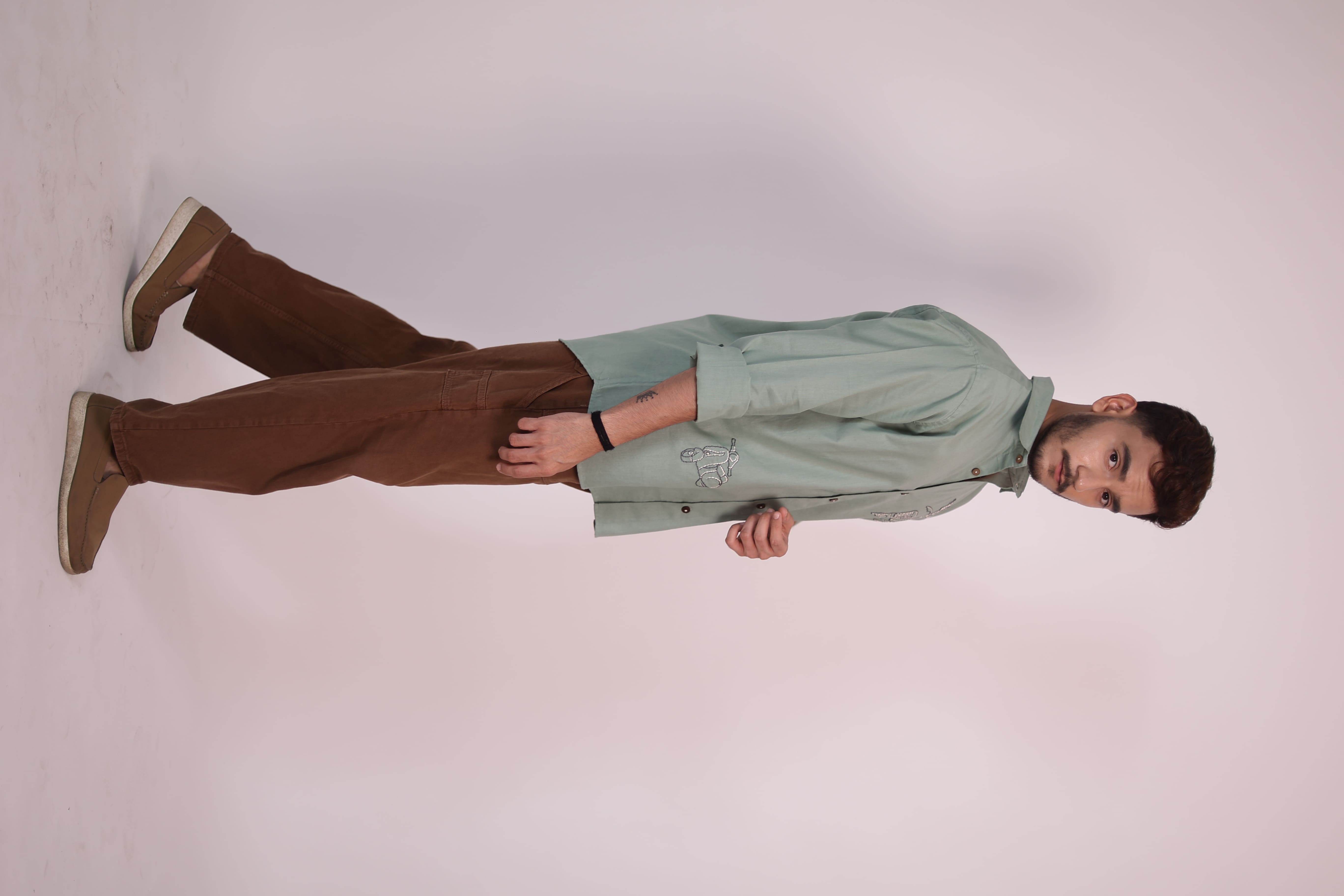 Matcha Green Artistic Shirt view 4