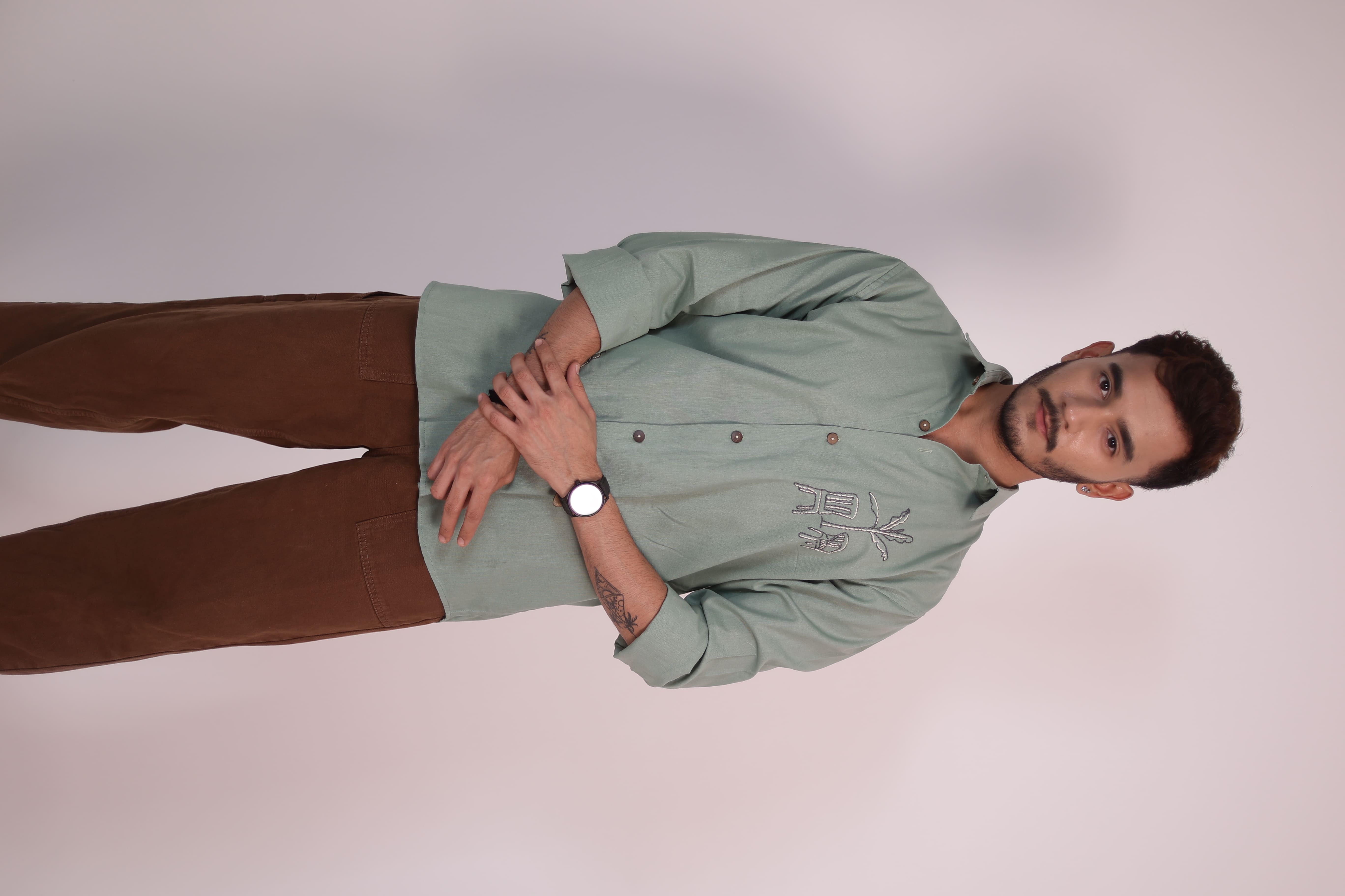 Matcha Green Artistic Shirt view 5