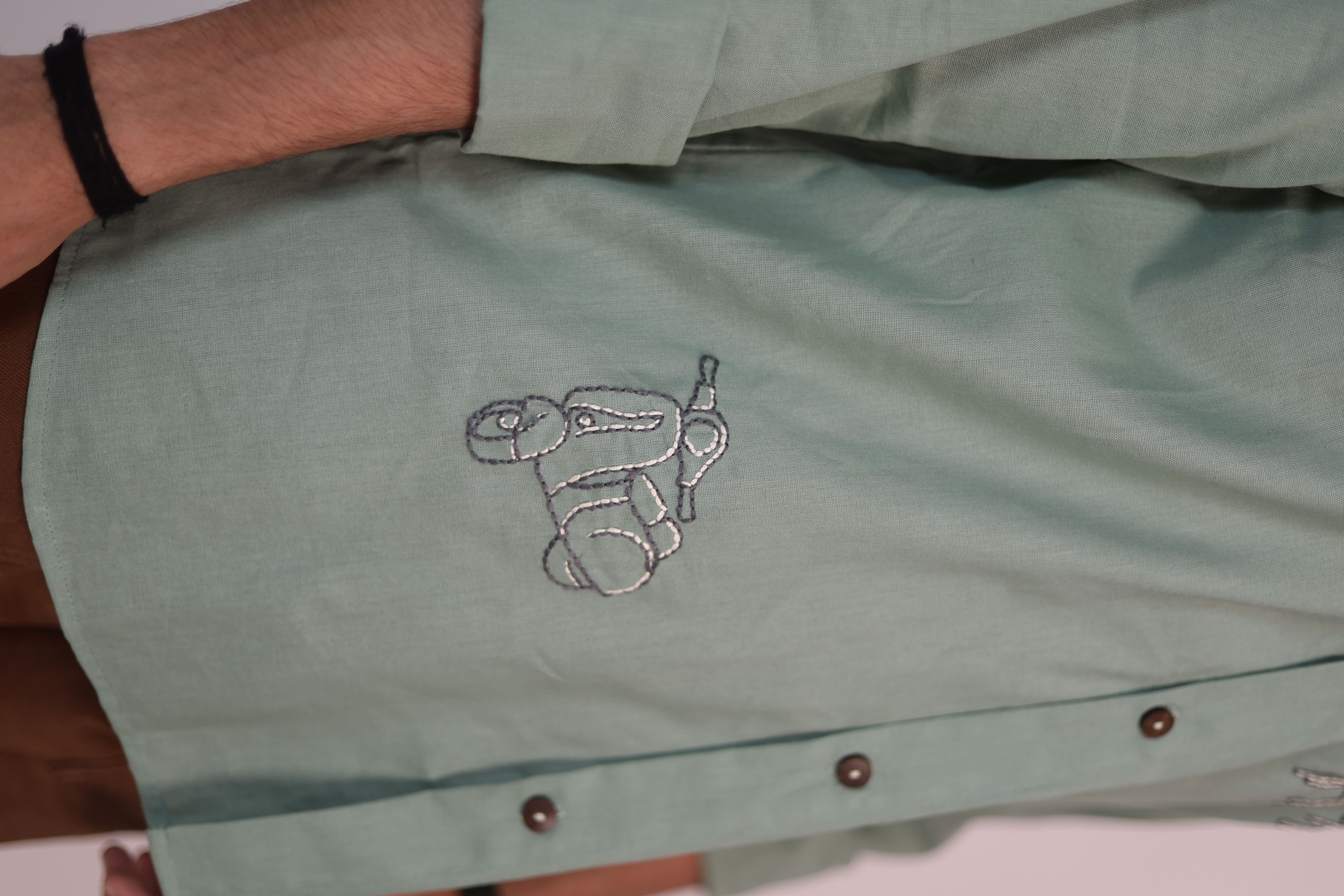Matcha Green Artistic Shirt view 7