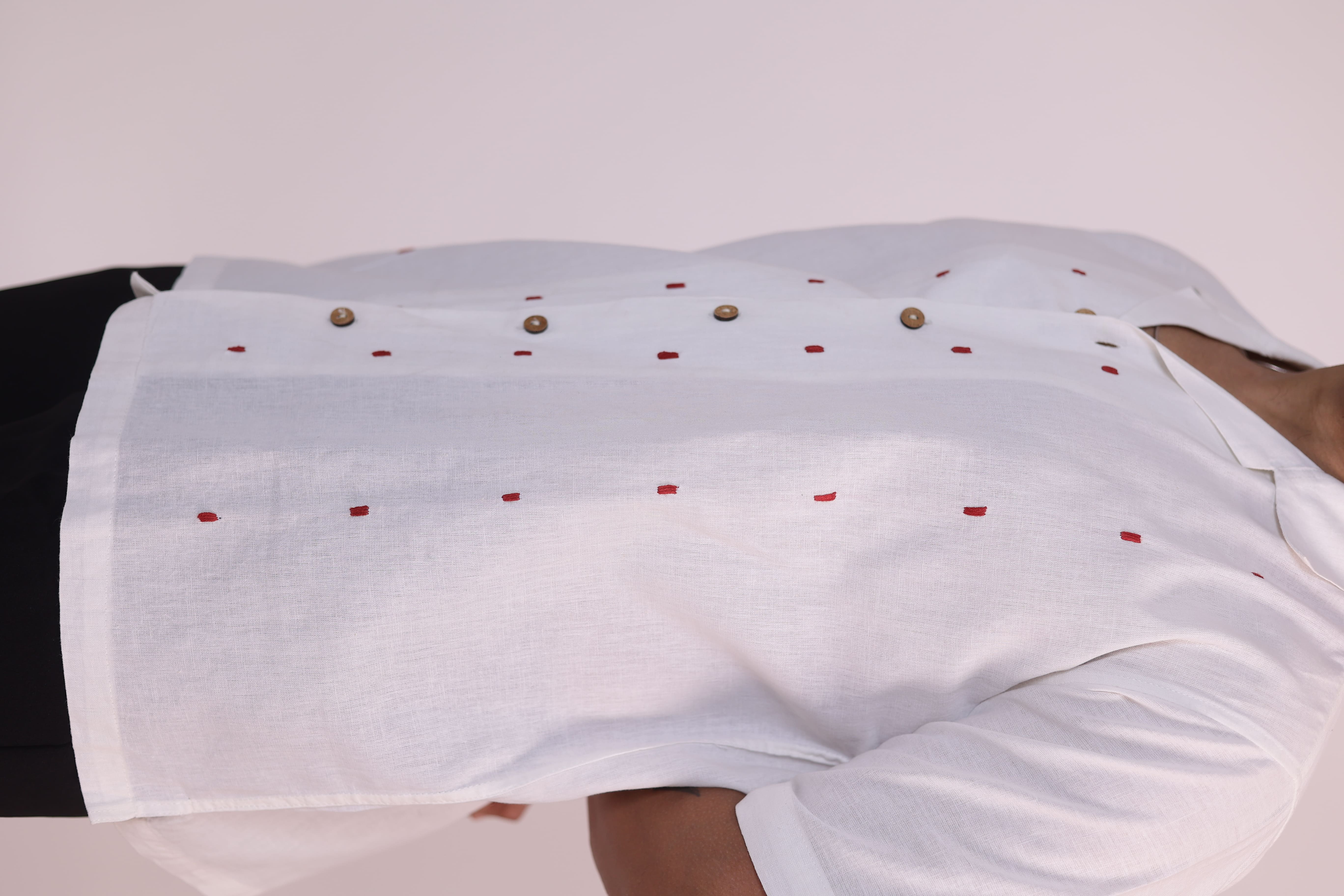 Pearl White Red Spotted Shirt view 5